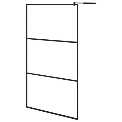 VidaXL Inloopdouchewand transparant 115x195 cm ESG-glas zwart