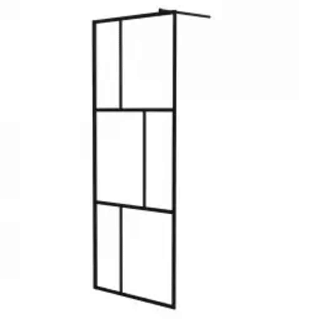 Vidaxl inloopdouchewand 80x195 cm gehard glas zwart