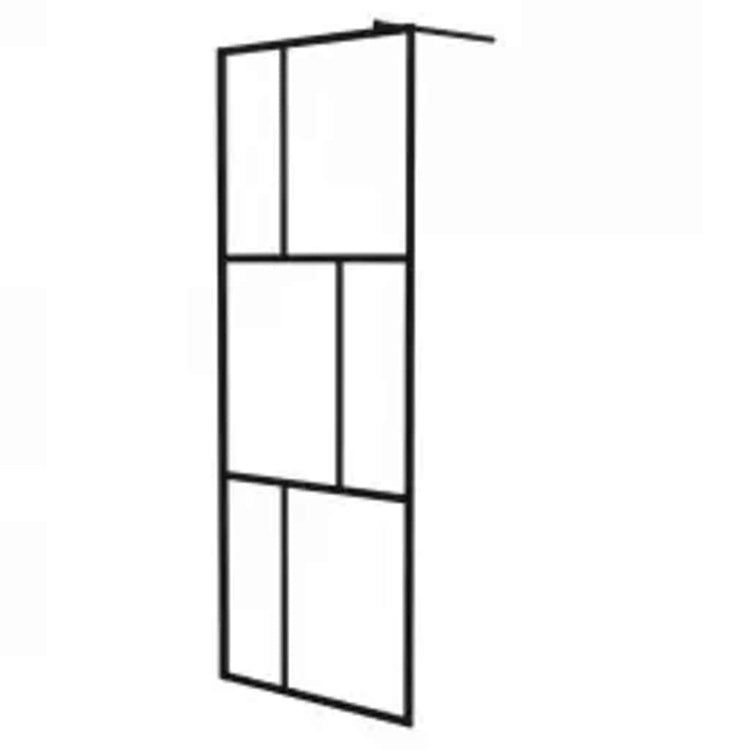 Vidaxl inloopdouchewand 80x195 cm gehard glas zwart