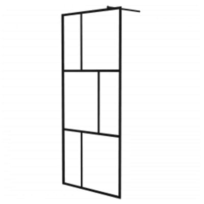 Vidaxl inloopdouchewand 90x195 cm gehard glas zwart