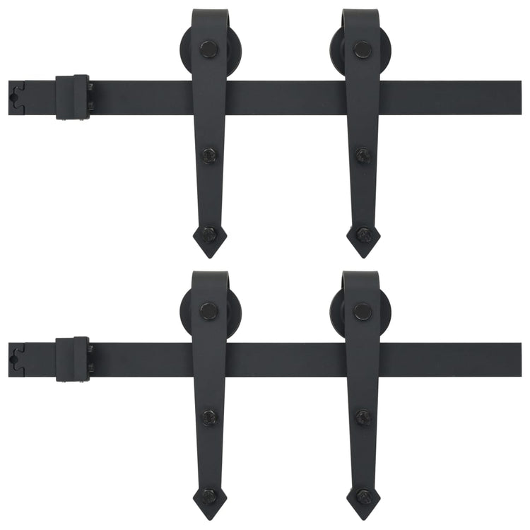 Vidaxl hardwaresets voor schuifdeuren 2 st 200 cm staal zwart