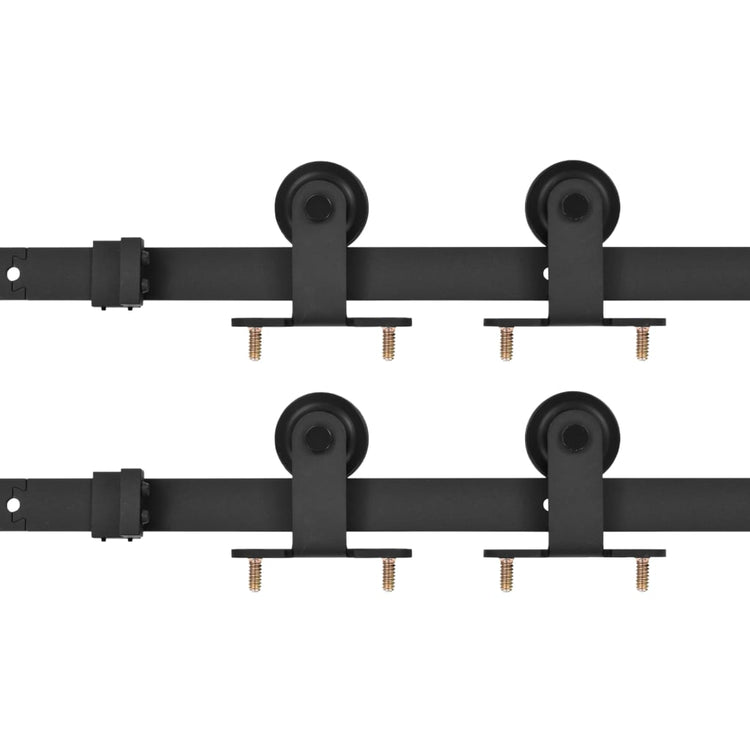 Vidaxl beslagsets voor schuifdeur 2 st 183 cm staal zwart