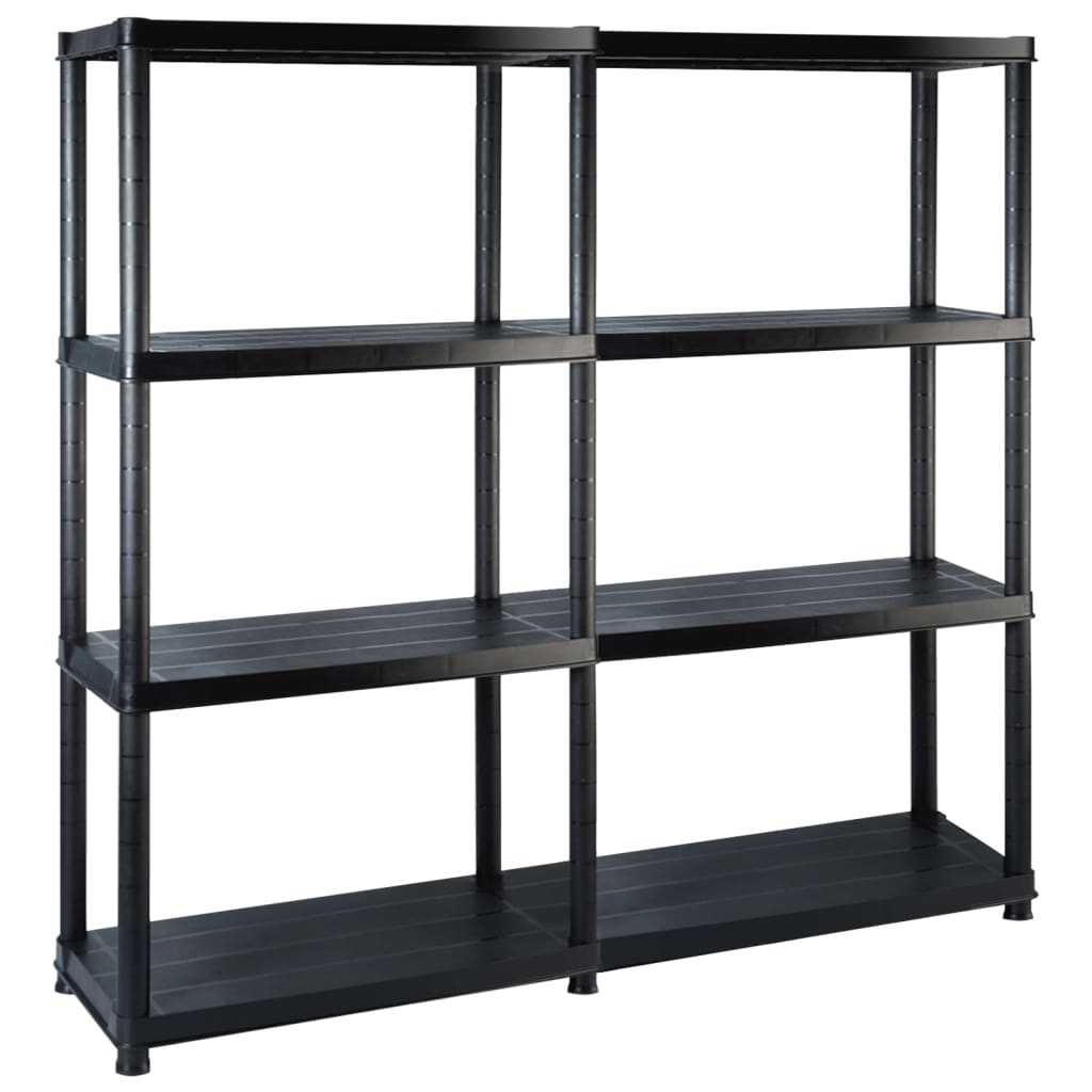 Vidaxl opbergrek 4-laags 122x30,5x130 cm kunststof zwart
