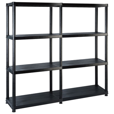 Vidaxl opbergrek 4-laags 122x30,5x130 cm kunststof zwart
