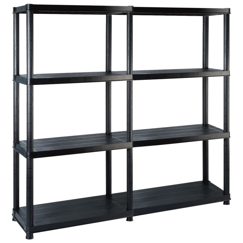 Vidaxl opbergrek 4-laags 122x30,5x130 cm kunststof zwart
