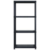 Vidaxl opbergrek 4-laags 122x30,5x130 cm kunststof zwart