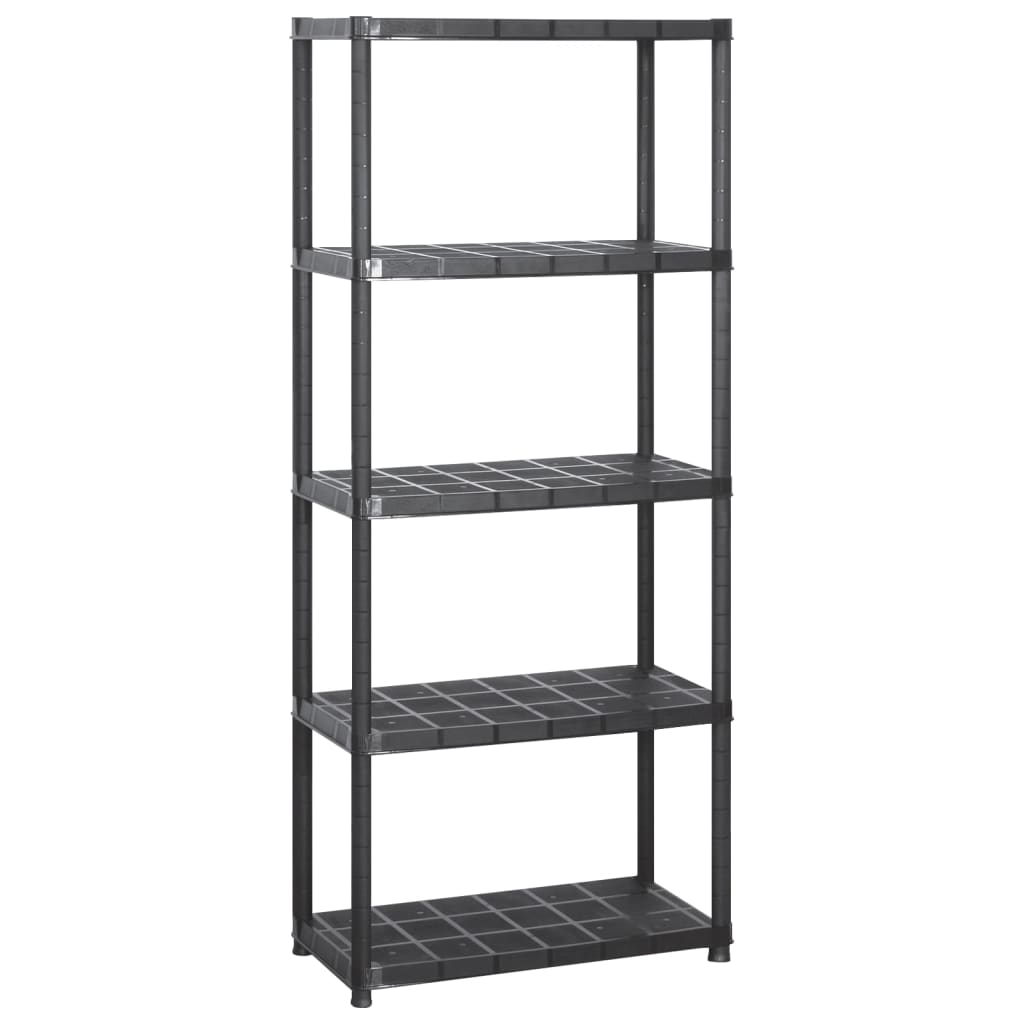 Vidaxl opbergrek 5-laags 142x38x170 cm kunststof zwart
