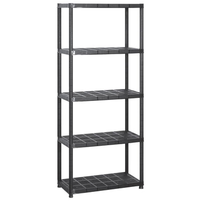 Vidaxl opbergrek 5-laags 142x38x170 cm kunststof zwart