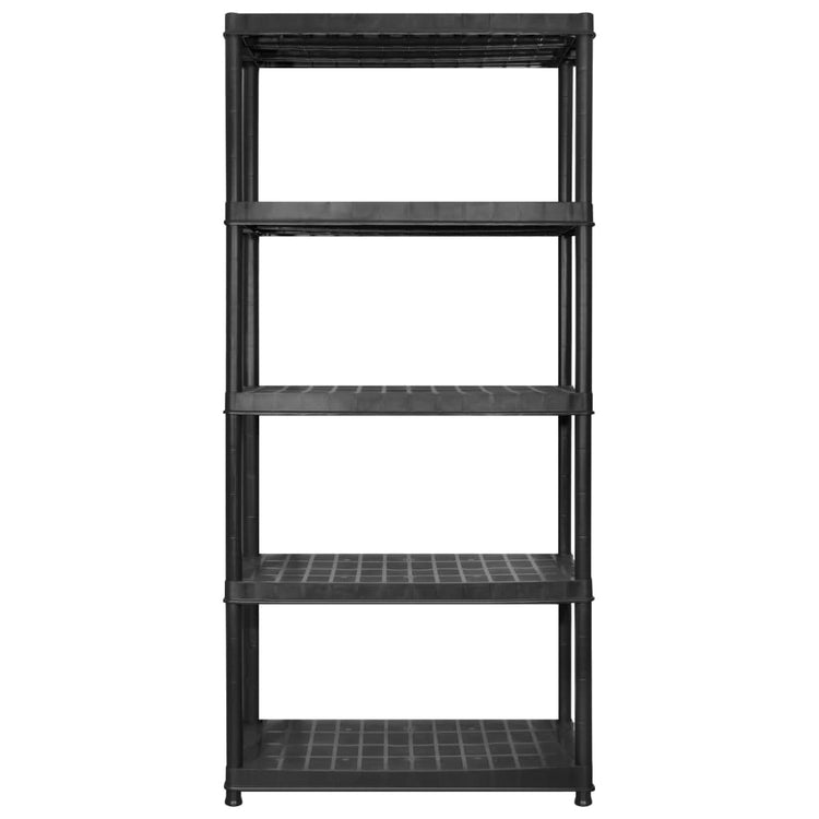 Vidaxl opbergrek 5-laags 170x40x185 cm kunststof zwart