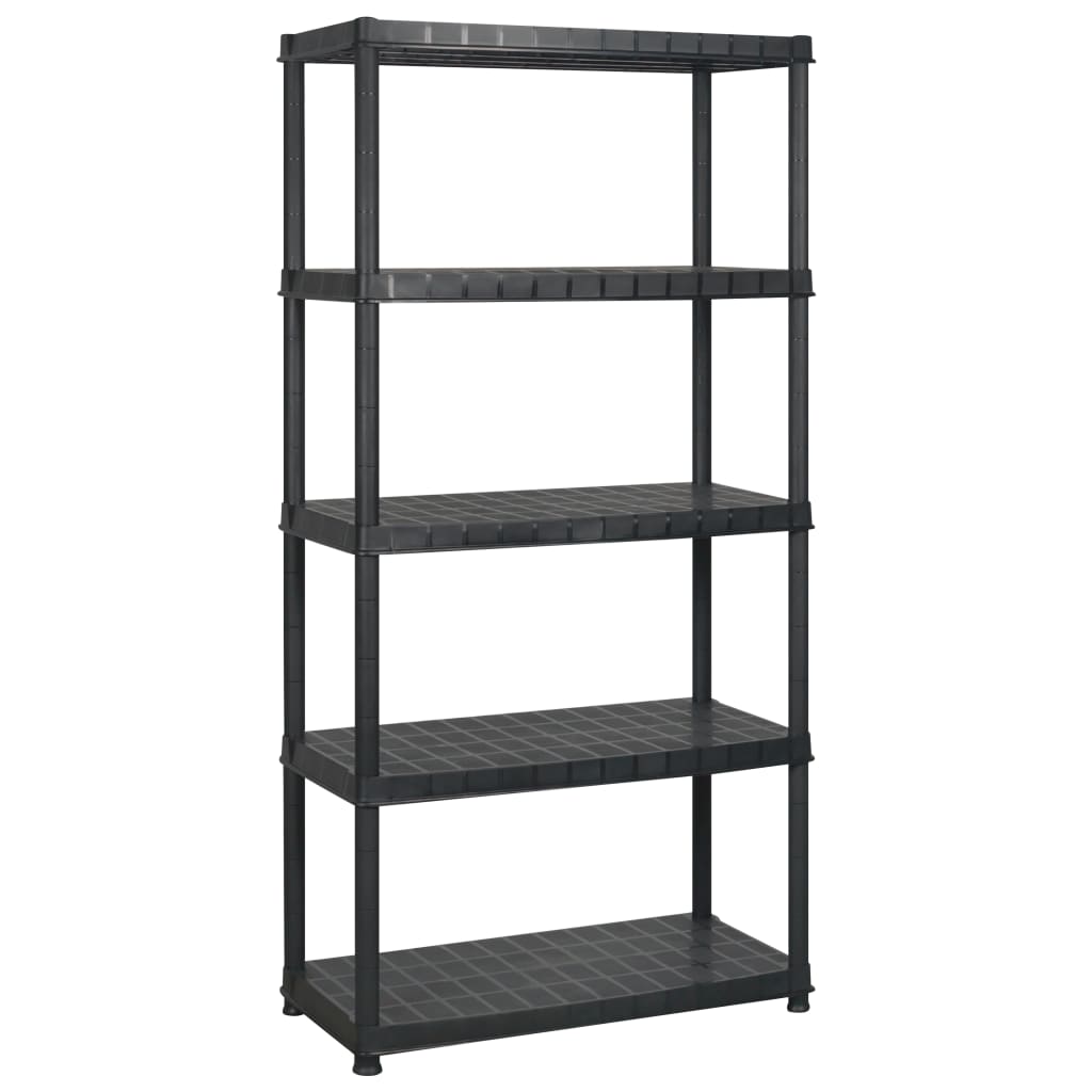Vidaxl opbergrek 5-laags 183x45,7x185 cm kunststof zwart