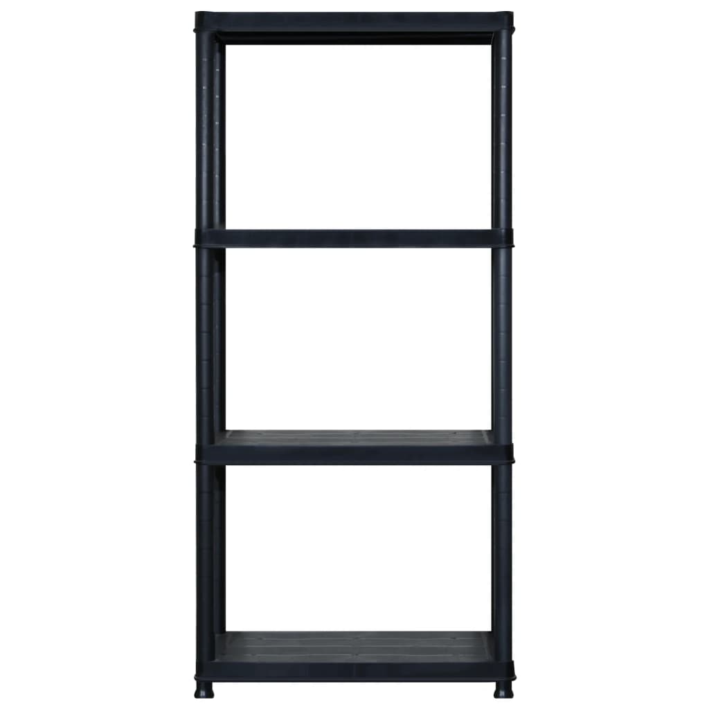 Vidaxl opbergrek 4-laags 183x30,5x130 cm kunststof zwart