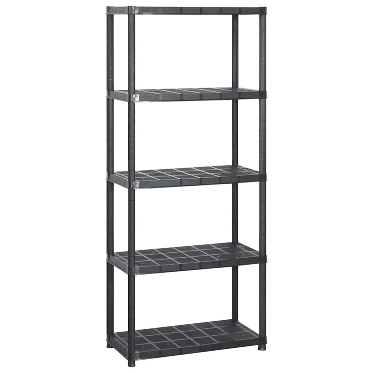 Vidaxl opbergrek 5-laags 213x38x170 cm kunststof zwart