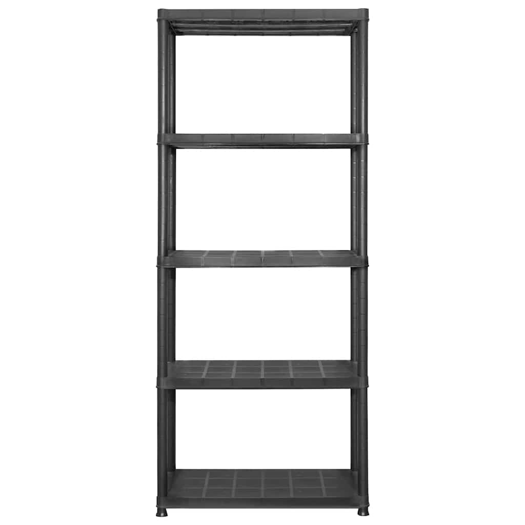Vidaxl opbergrek 5-laags 213x38x170 cm kunststof zwart