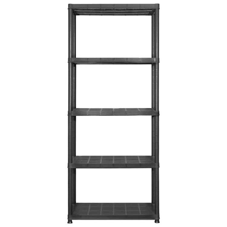Vidaxl opbergrek 5-laags 213x38x170 cm kunststof zwart