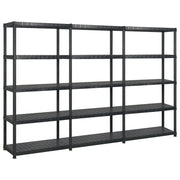 Vidaxl opbergrek 5-laags 255x40x185 cm kunststof zwart - afbeelding 1