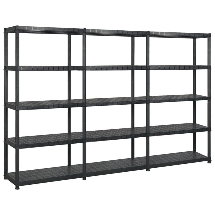 Vidaxl opbergrek 5-laags 255x40x185 cm kunststof zwart