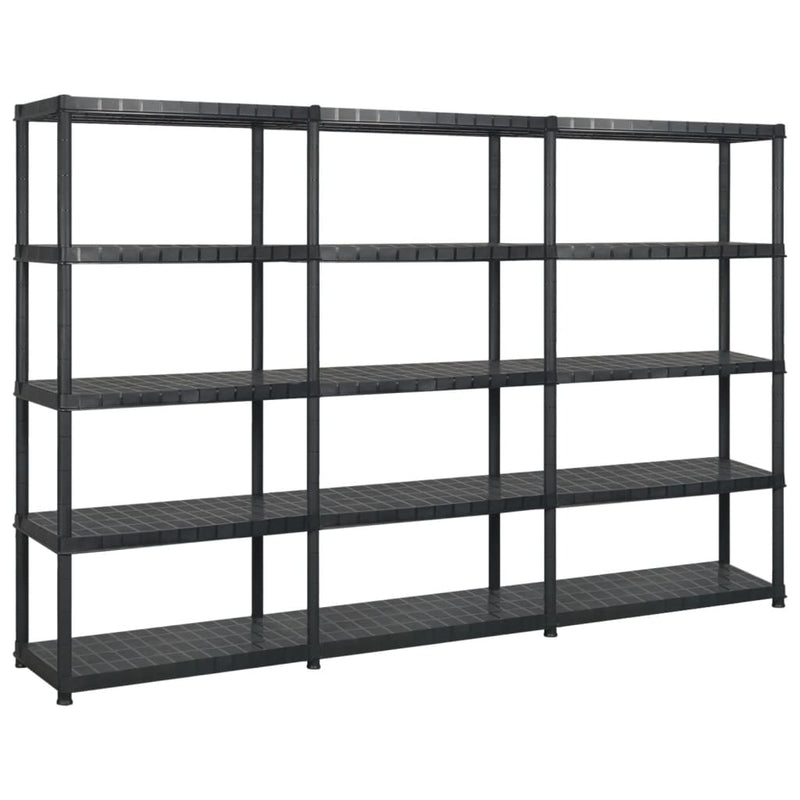 Vidaxl opbergrek 5-laags 255x40x185 cm kunststof zwart
