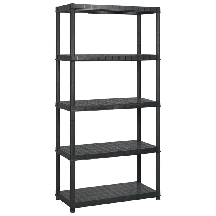 Vidaxl opbergrek 5-laags 255x40x185 cm kunststof zwart