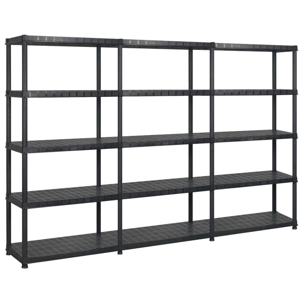 Vidaxl opbergrek 5-laags 274,5x45,7x185 cm kunststof zwart