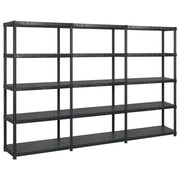 Vidaxl opbergrek 5-laags 274,5x45,7x185 cm kunststof zwart - afbeelding 1