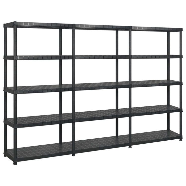 Vidaxl opbergrek 5-laags 274,5x45,7x185 cm kunststof zwart