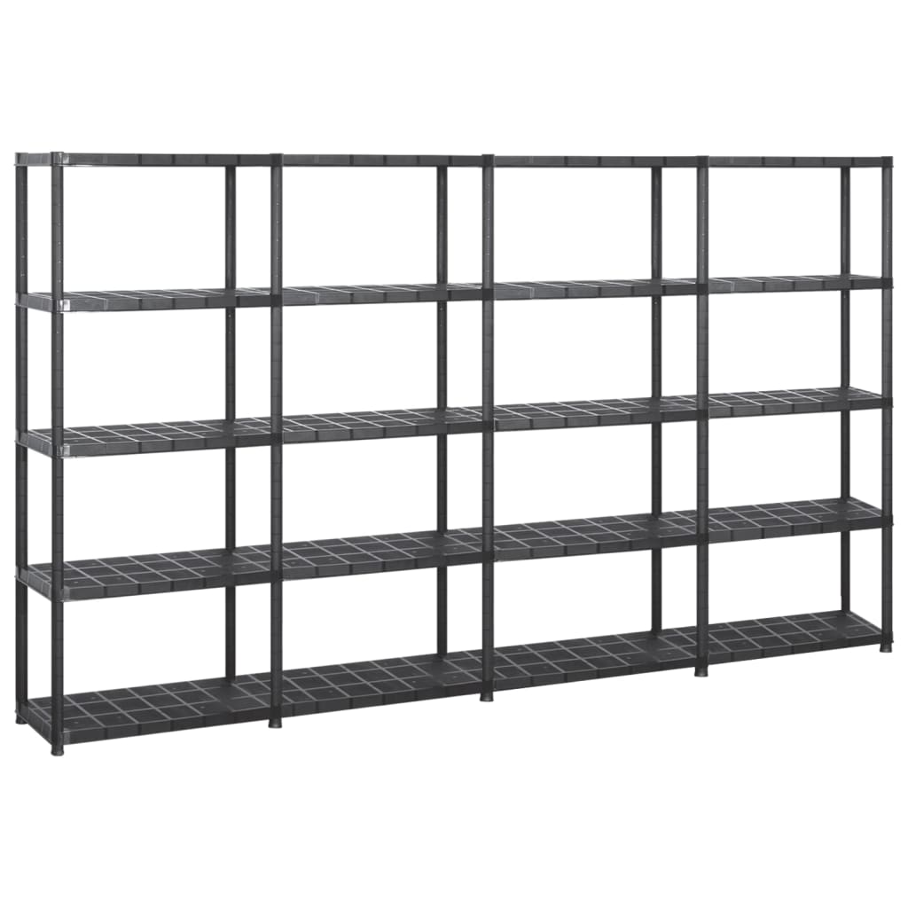 Vidaxl opbergrek 5-laags 284x38x170 cm kunststof zwart