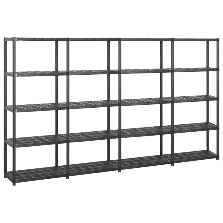 Vidaxl opbergrek 5-laags 284x38x170 cm kunststof zwart