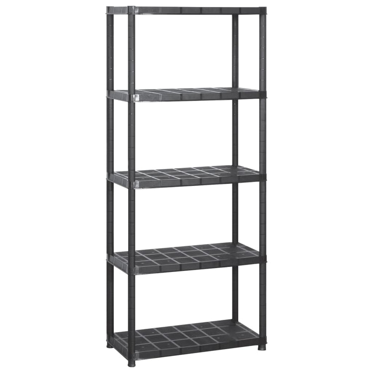 Vidaxl opbergrek 5-laags 284x38x170 cm kunststof zwart