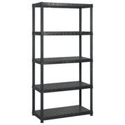 VidaXL Opbergrek 5-laags 340x40x185 cm kunststof zwart - afbeelding 2