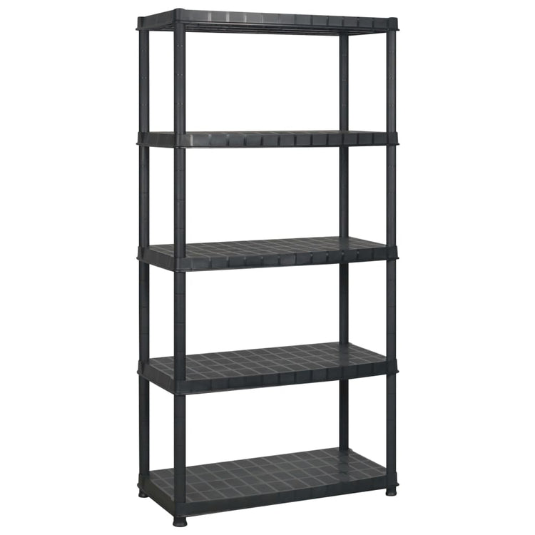 VidaXL Opbergrek 5-laags 366x45,7x185 cm kunststof zwart
