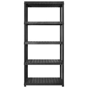 VidaXL Opbergrek 5-laags 366x45,7x185 cm kunststof zwart - afbeelding 3