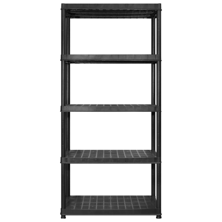 VidaXL Opbergrek 5-laags 366x45,7x185 cm kunststof zwart