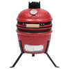 Vidaxl kamado barbecue 2-in-1 56 cm keramiek rood