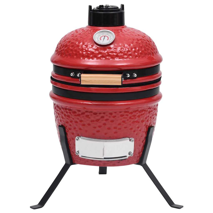 Vidaxl kamado barbecue 2-in-1 56 cm keramiek rood