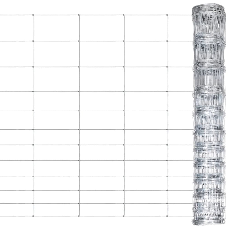 Vidaxl hek 50 m 150 cm gegalvaniseerd staal zilverkleurig