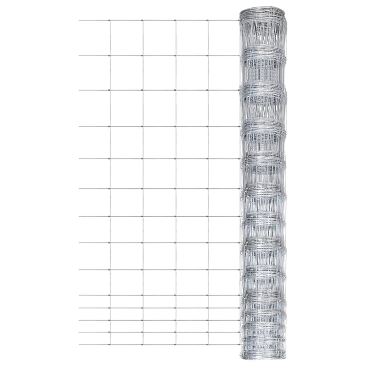 Vidaxl hek 50 m 150 cm gegalvaniseerd staal zilverkleurig