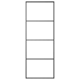 Vidaxl schuifdeur 76x205 cm aluminium en esg-glas zwart - afbeelding 2