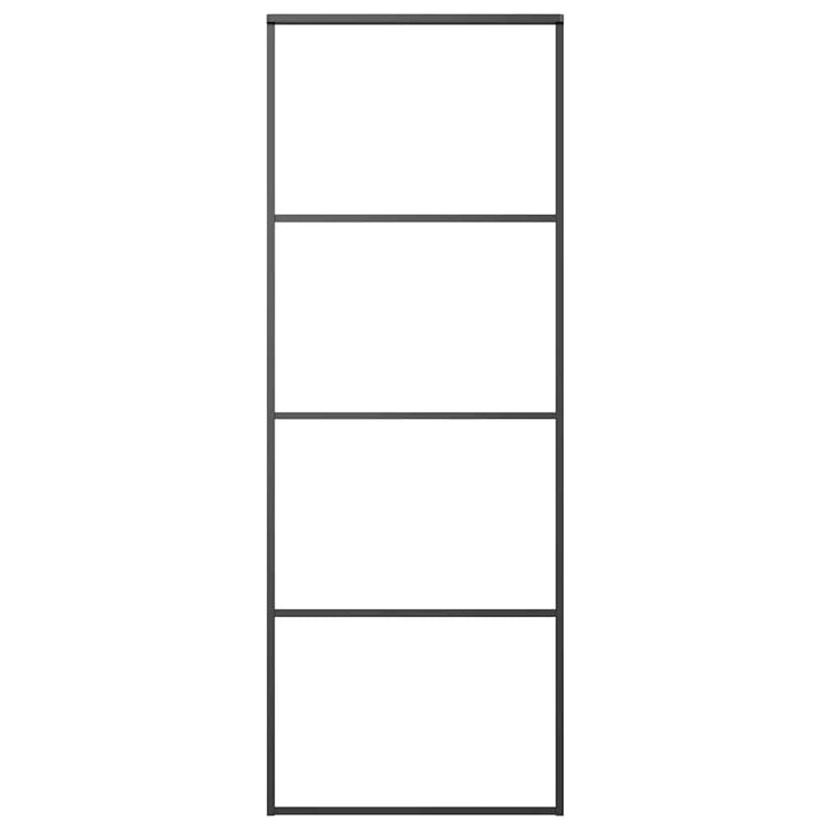 Vidaxl schuifdeur 76x205 cm aluminium en esg-glas zwart