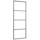 Vidaxl schuifdeur 76x205 cm aluminium en esg-glas zwart - afbeelding 3
