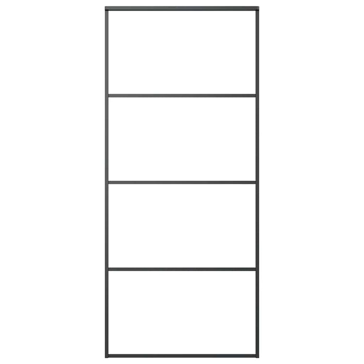 Vidaxl schuifdeur 90x205 cm aluminium en esg-glas zwart