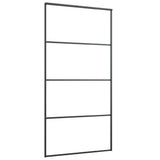 VidaXL Schuifdeur 102,5x205 cm aluminium en ESG-glas zwart - afbeelding 3
