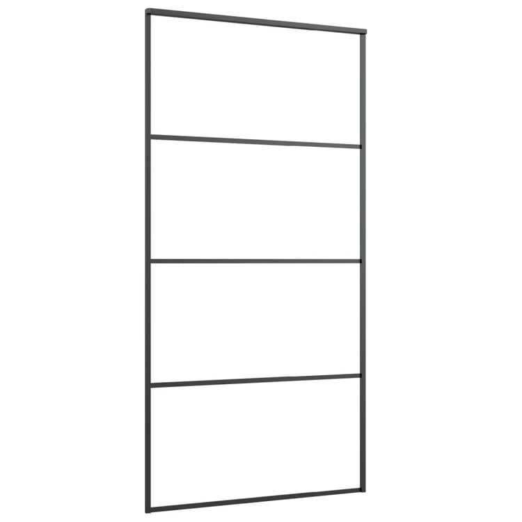 VidaXL Schuifdeur 102,5x205 cm aluminium en ESG-glas zwart