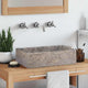 Vidaxl gootsteen 45x30x12 cm marmer hoogglans grijs