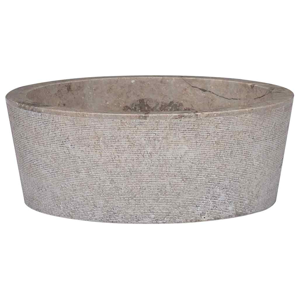 Vidaxl gootsteen ø40x15 cm marmer grijs