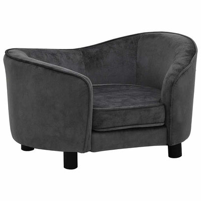 Vidaxl hondenbank 69x49x40 cm pluche donkergrijs