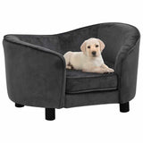 Vidaxl hondenbank 69x49x40 cm pluche donkergrijs - afbeelding 1