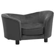 Vidaxl hondenbank 69x49x40 cm pluche en kunstleer donkergrijs - afbeelding 2