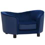 Vidaxl hondenbank 69x49x40 cm pluche en kunstleer blauw - afbeelding 2