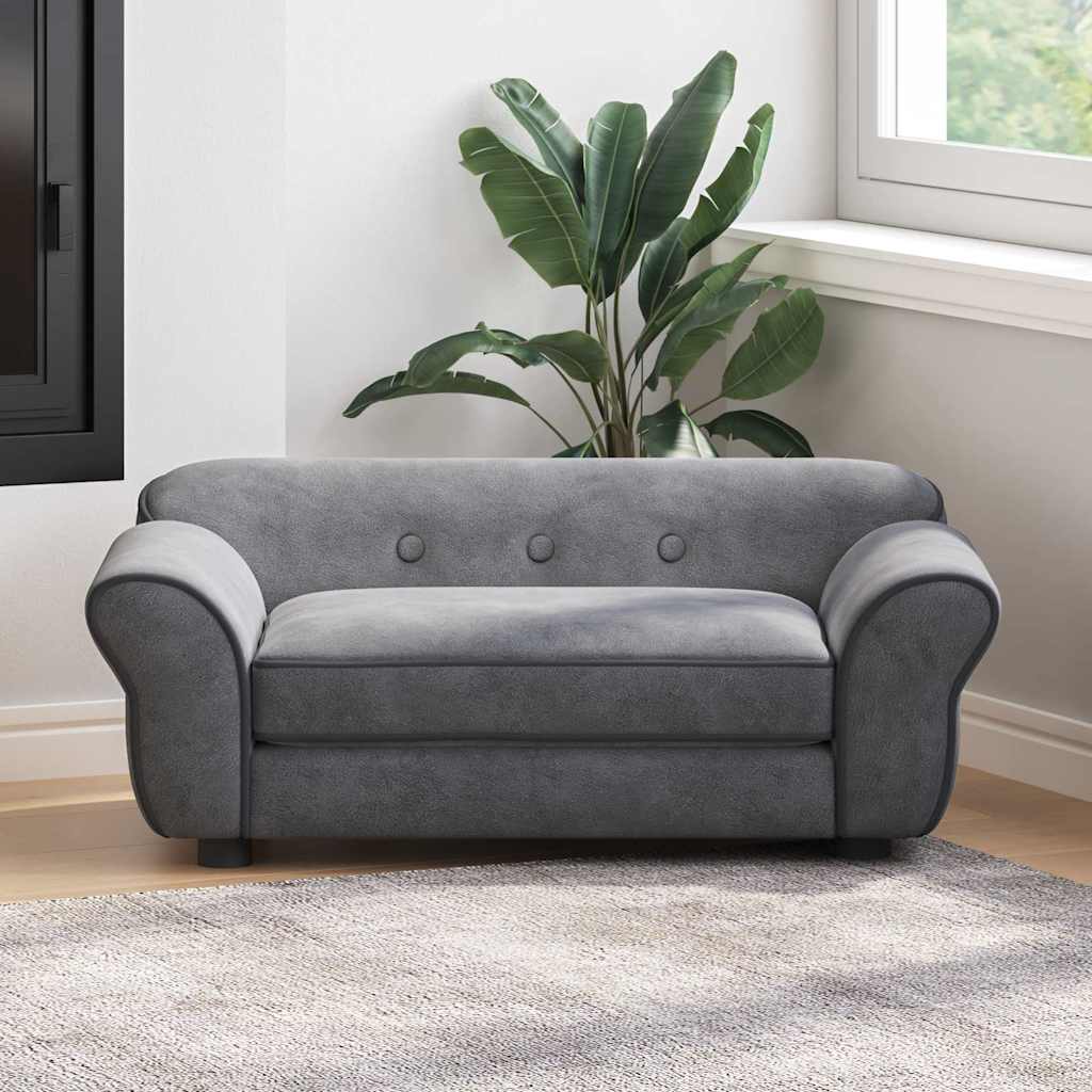 Vidaxl hondenbank 72x45x30 cm pluche donkergrijs