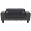 Vidaxl hondenbank 81x43x31 cm pluche en kunstleer donkergrijs